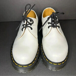 Doc Dr. Martens Smooth White Leather Oxford Platform Shoes 26654 Size 7M